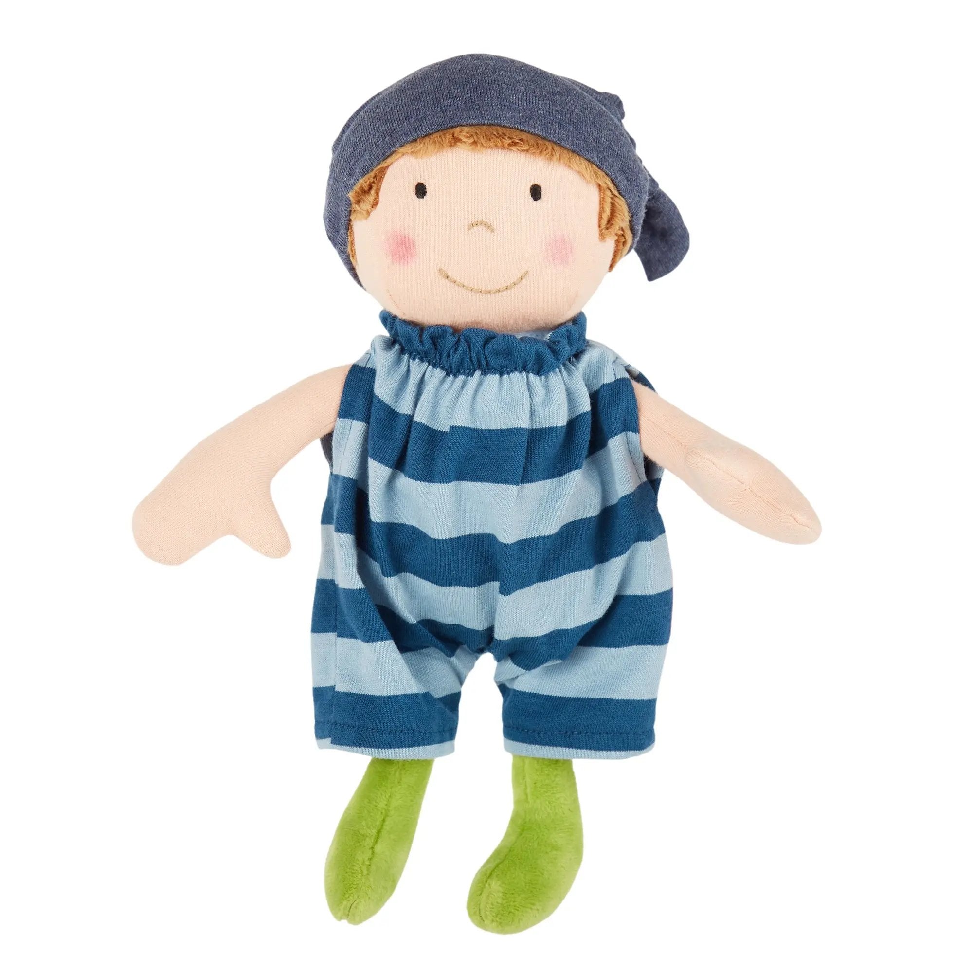 Sigikid Plush Doll with Blue Outfit