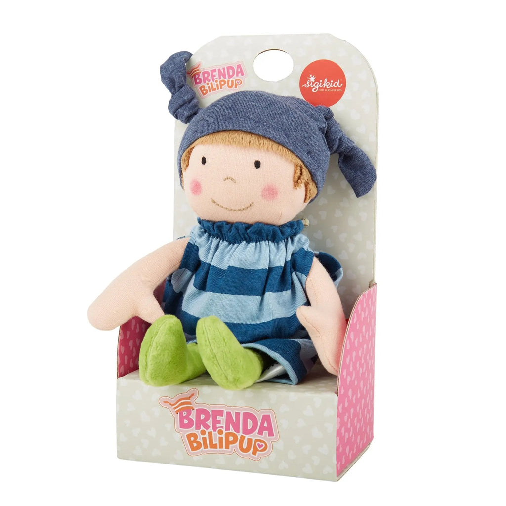 Sigikid Plush Doll with Blue Outfit | Playroom Avenue