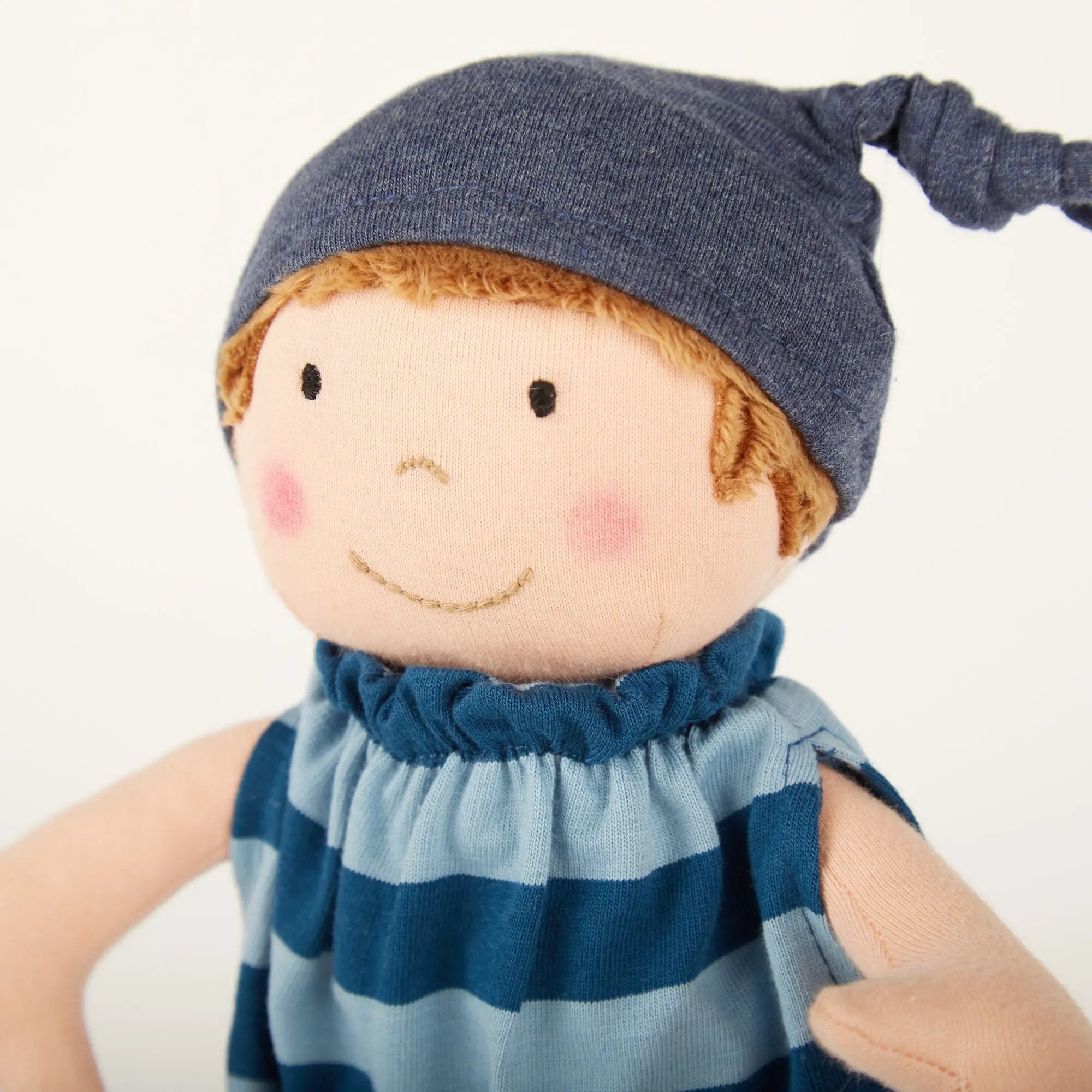 Sigikid Plush Doll with Blue Outfit