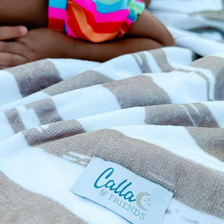 Calla and Friends The Kenzie Beach Towel - Brush Stripes | Playroom Avenue