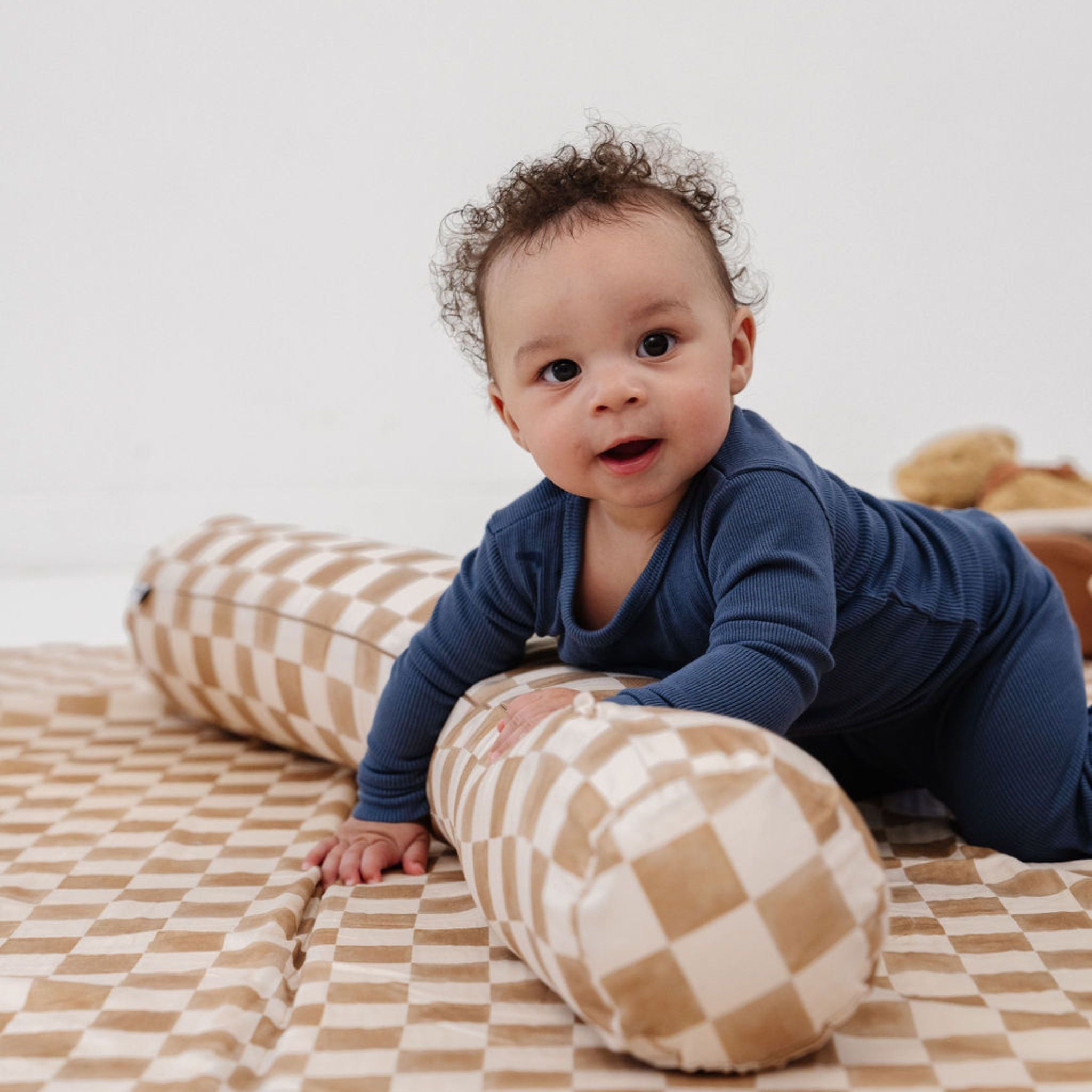 Toki Kids Checker Toffee Support Pillow | Playroom Avenue