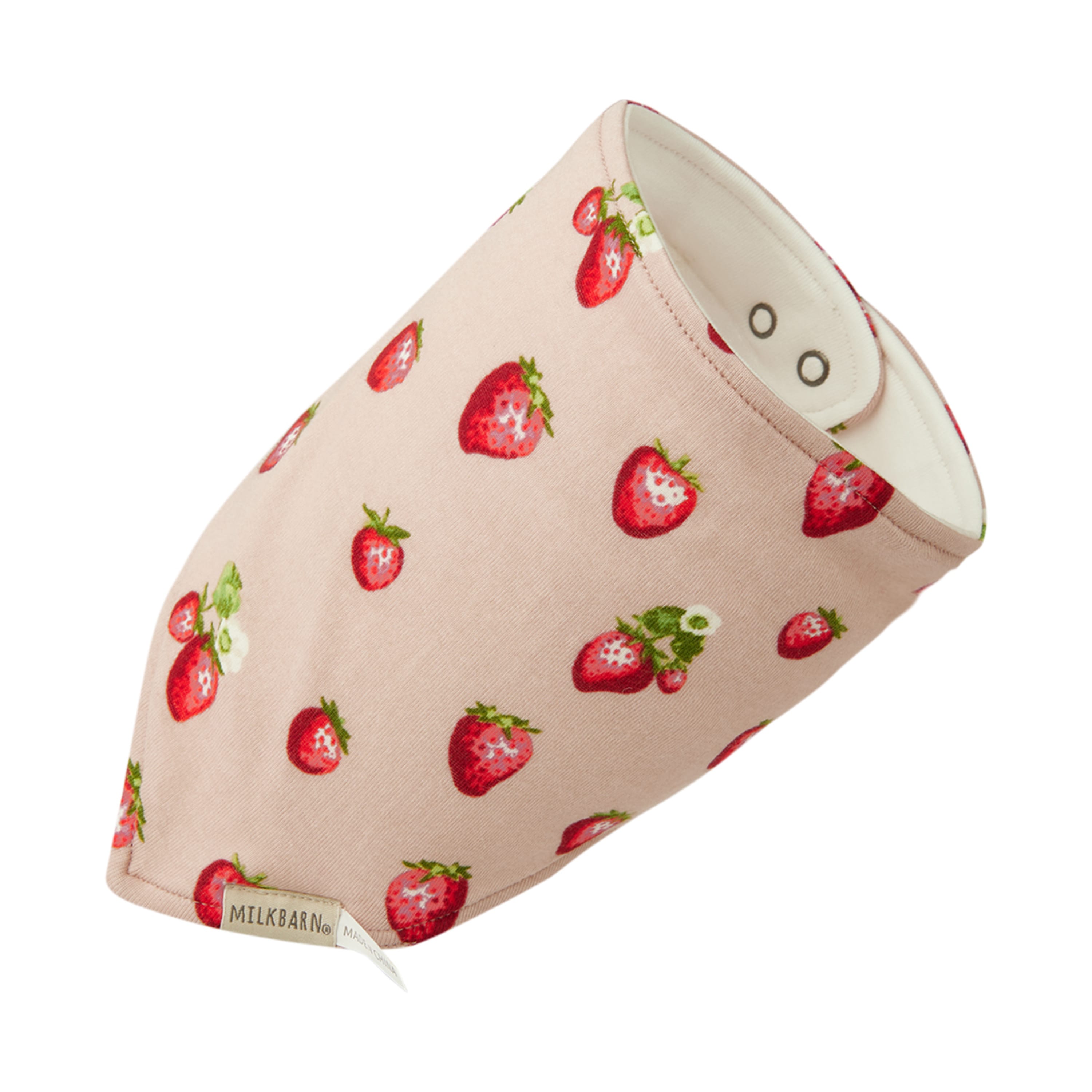 Milkbarn Strawberry Organic Cotton Kerchief Bib | Playroom Avenue