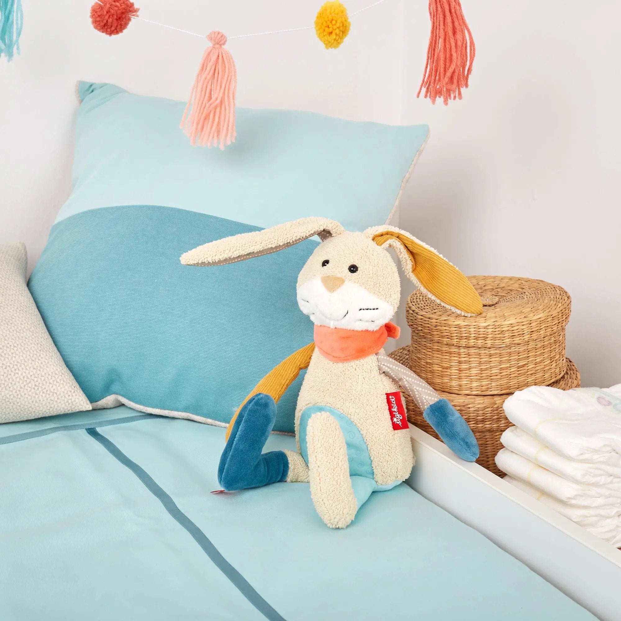 Sigikid Patchwork Rabbit Plush Toy | Playroom Avenue