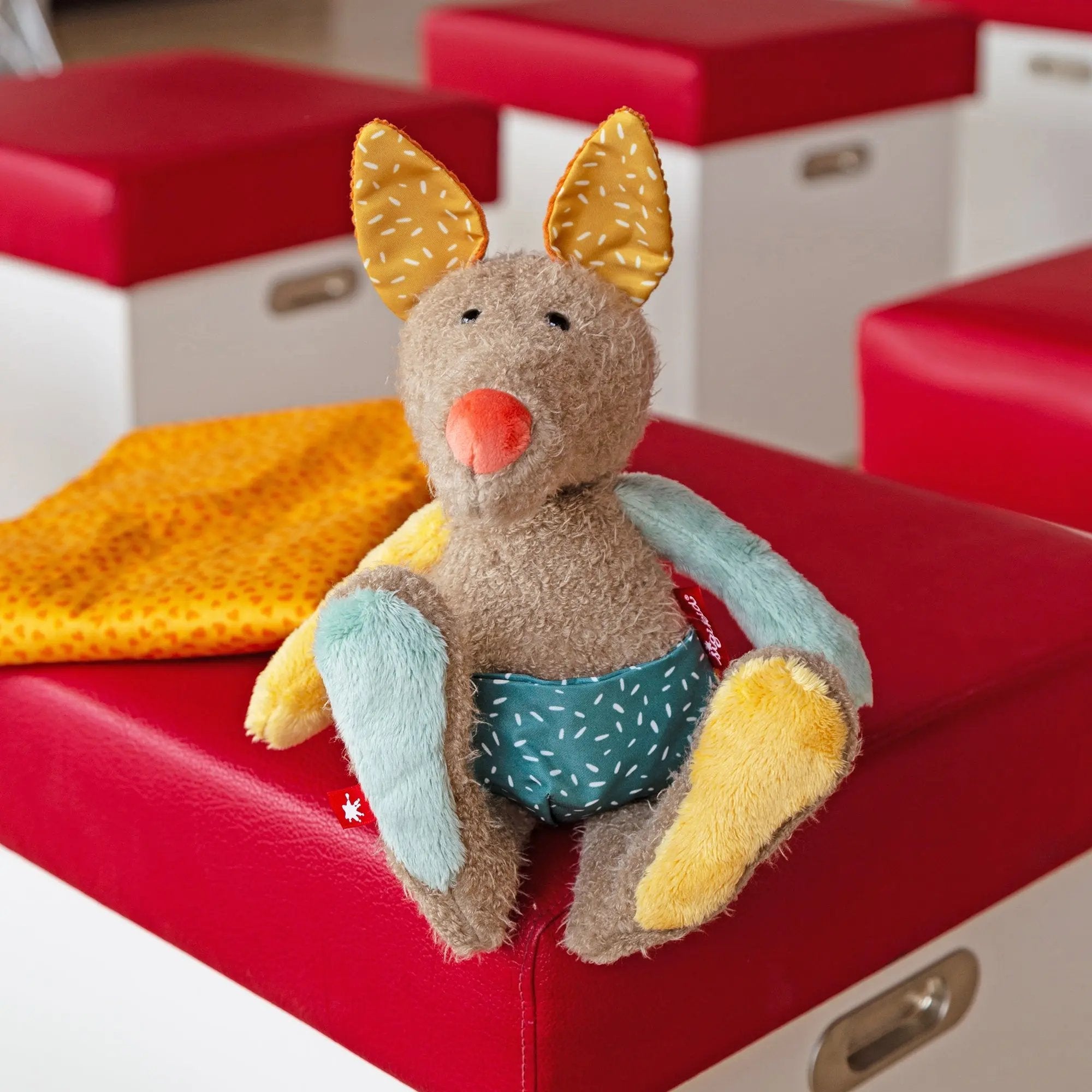 Sigikid Patchwork Kangaroo Plush Toy | Playroom Avenue