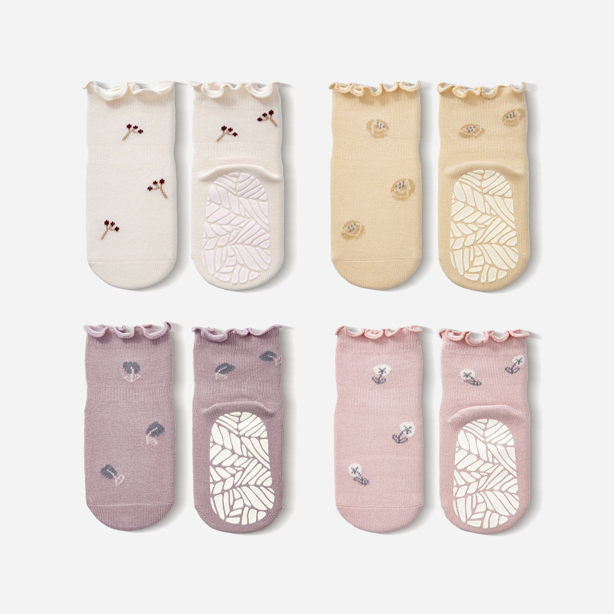 LittleYogaSocks Little Wonder Things- Organic- 4 Pairs of Stay-On Baby & Toddler Non-Slip Socks | Playroom Avenue