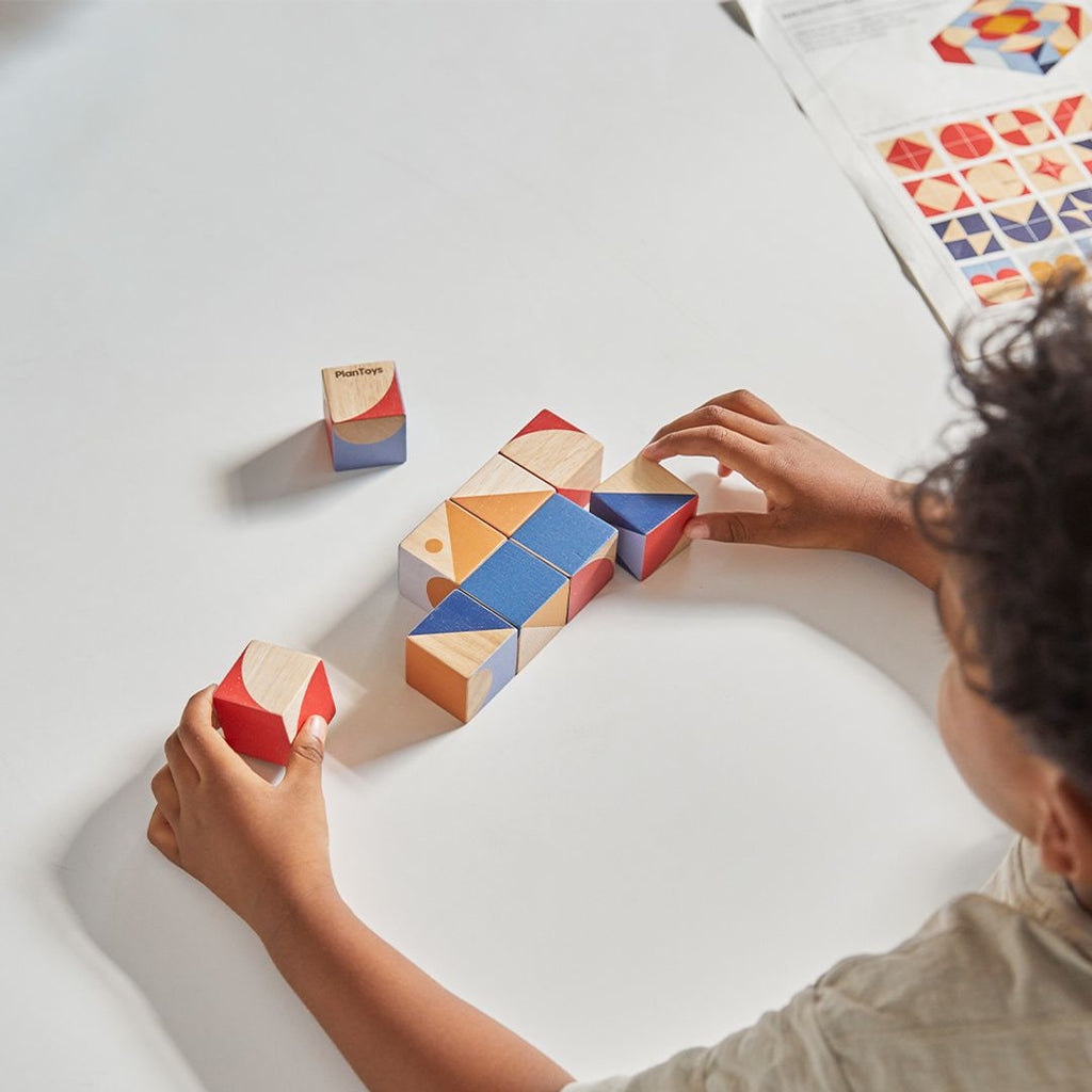 PlanToys Geo Pattern Cubes | Playroom Avenue