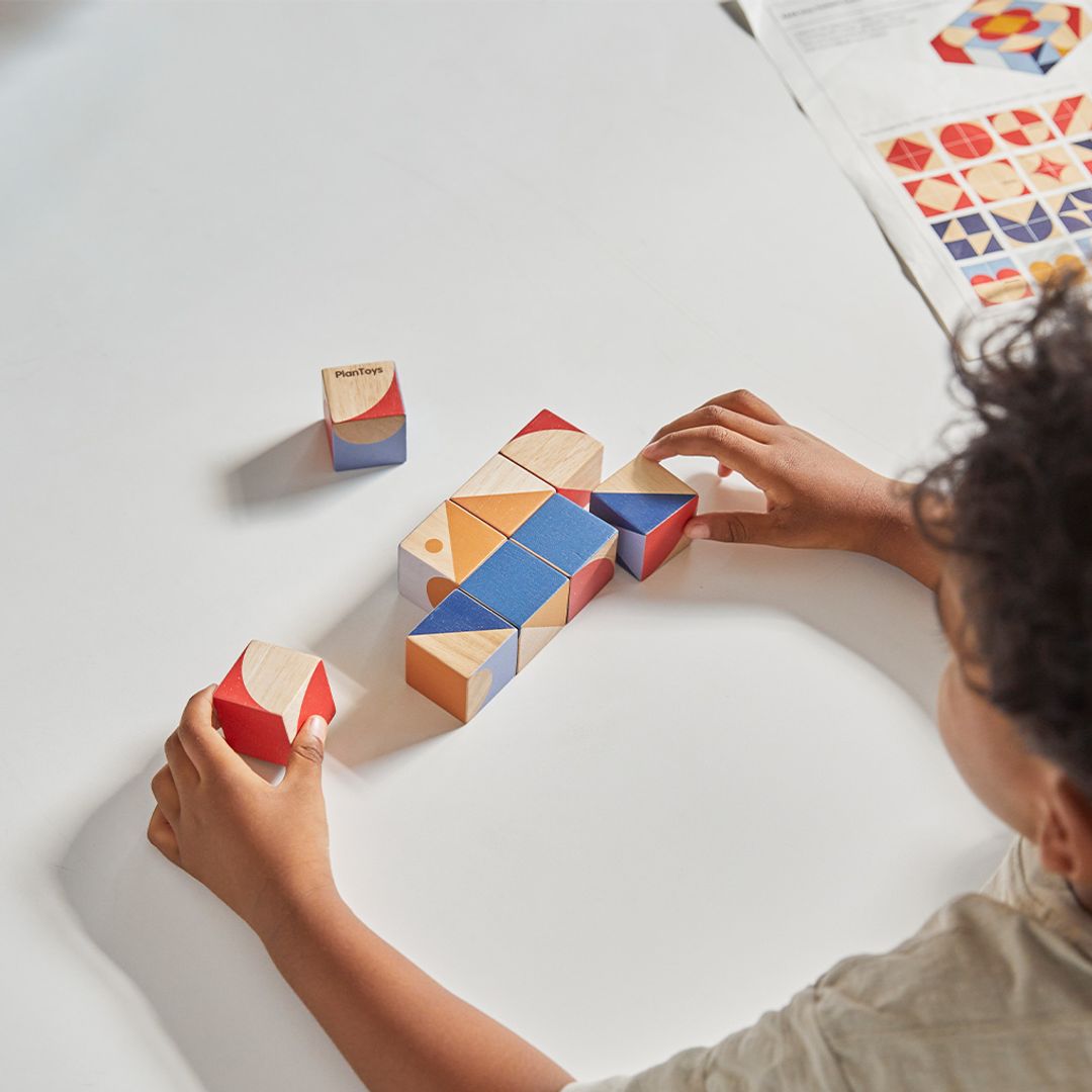 PlanToys Geo Pattern Cubes | Playroom Avenue