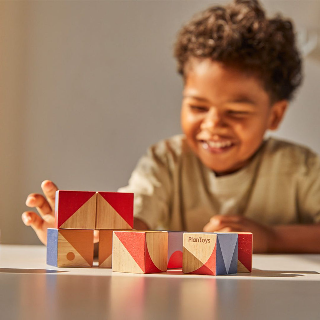 PlanToys Geo Pattern Cubes | Playroom Avenue