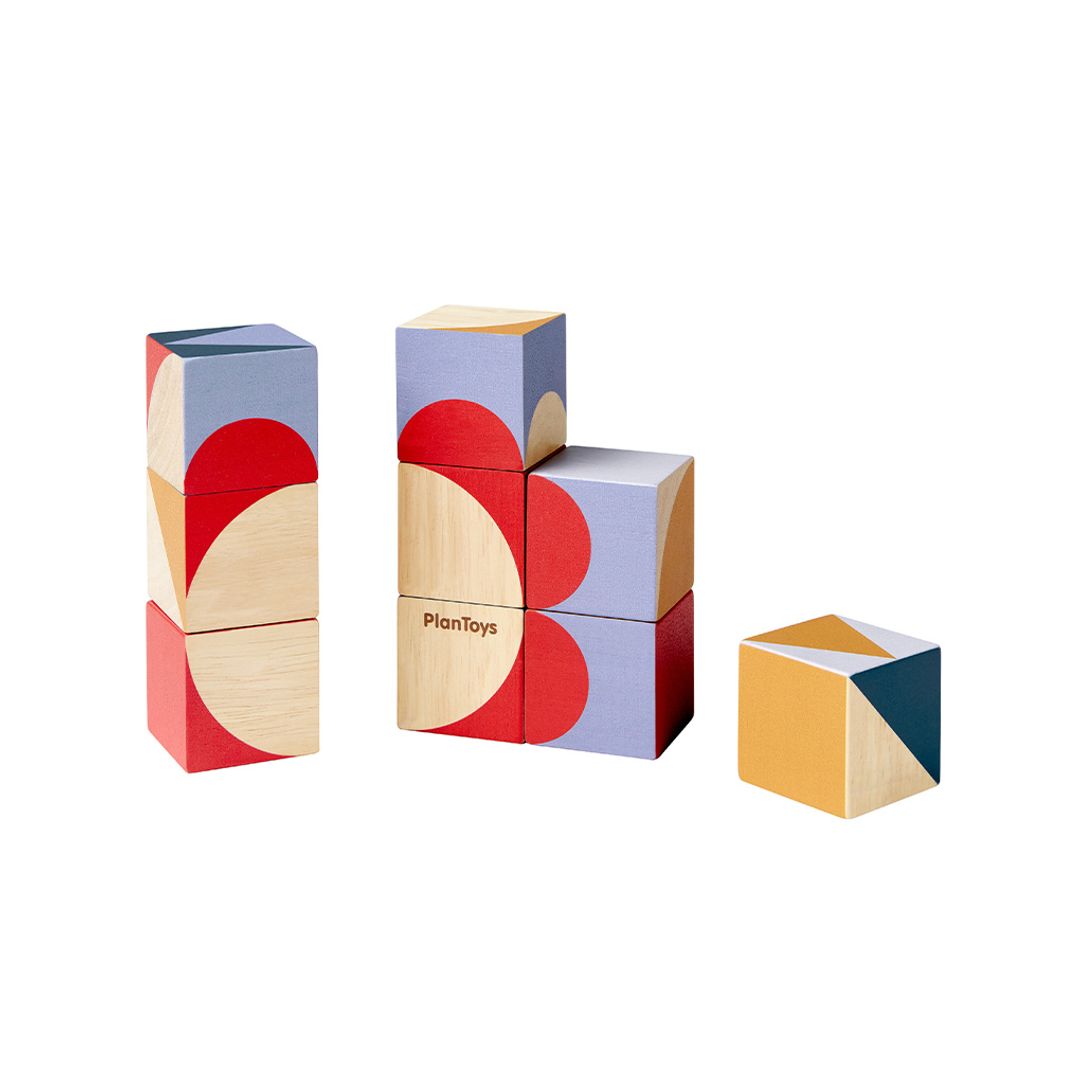 PlanToys Geo Pattern Cubes | Playroom Avenue