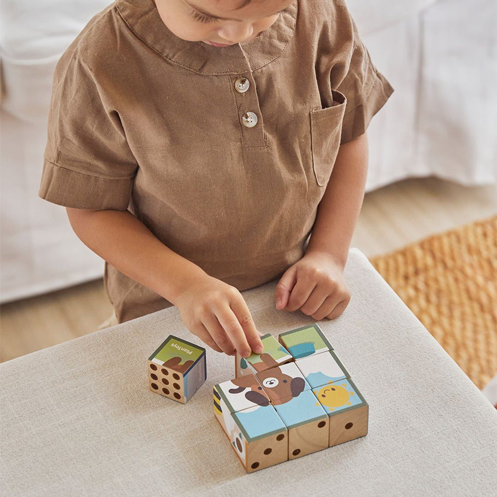PlanToys Animal Puzzle Cubes | Playroom Avenue