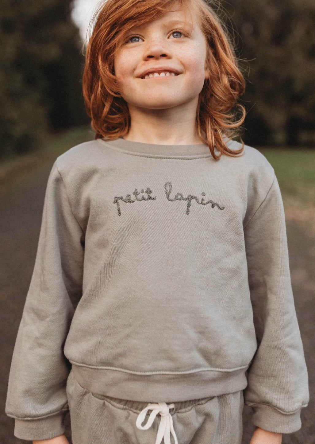 La Petit Lapin Finley | Cotton Fleece Sweatsuit Set | Petit Lapin | Mulled Basil | Playroom Avenue