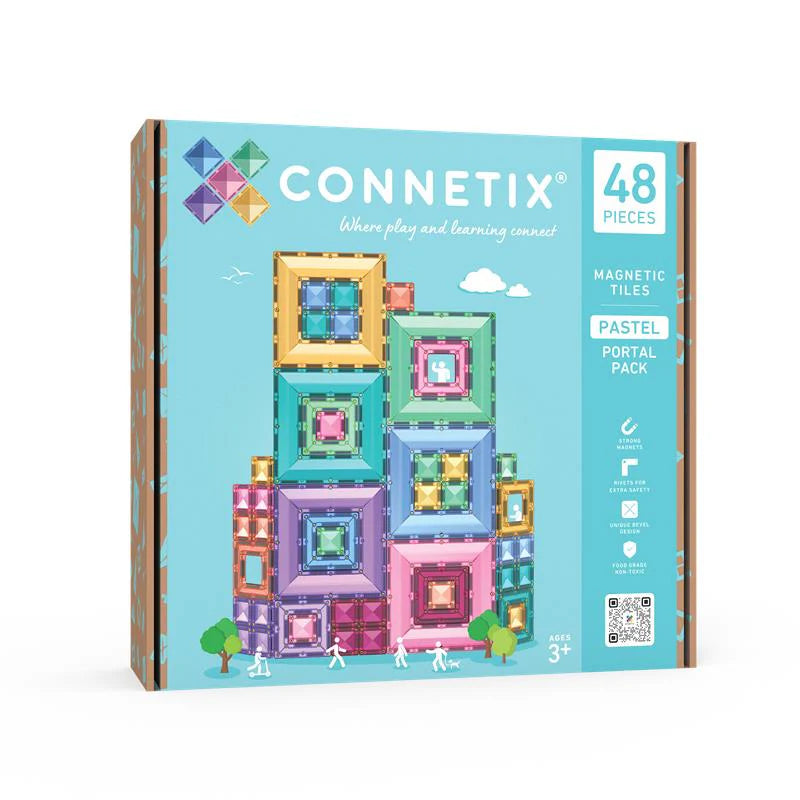 Connetix Magnetic Tiles | Pastel Portal Pack (48 pcs)