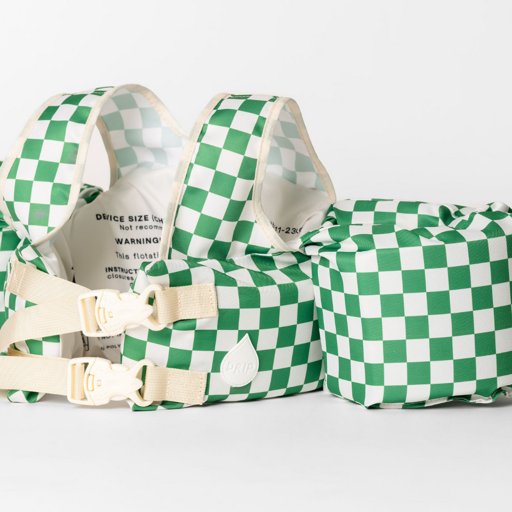Dripfloats Green Checkered Kids Float