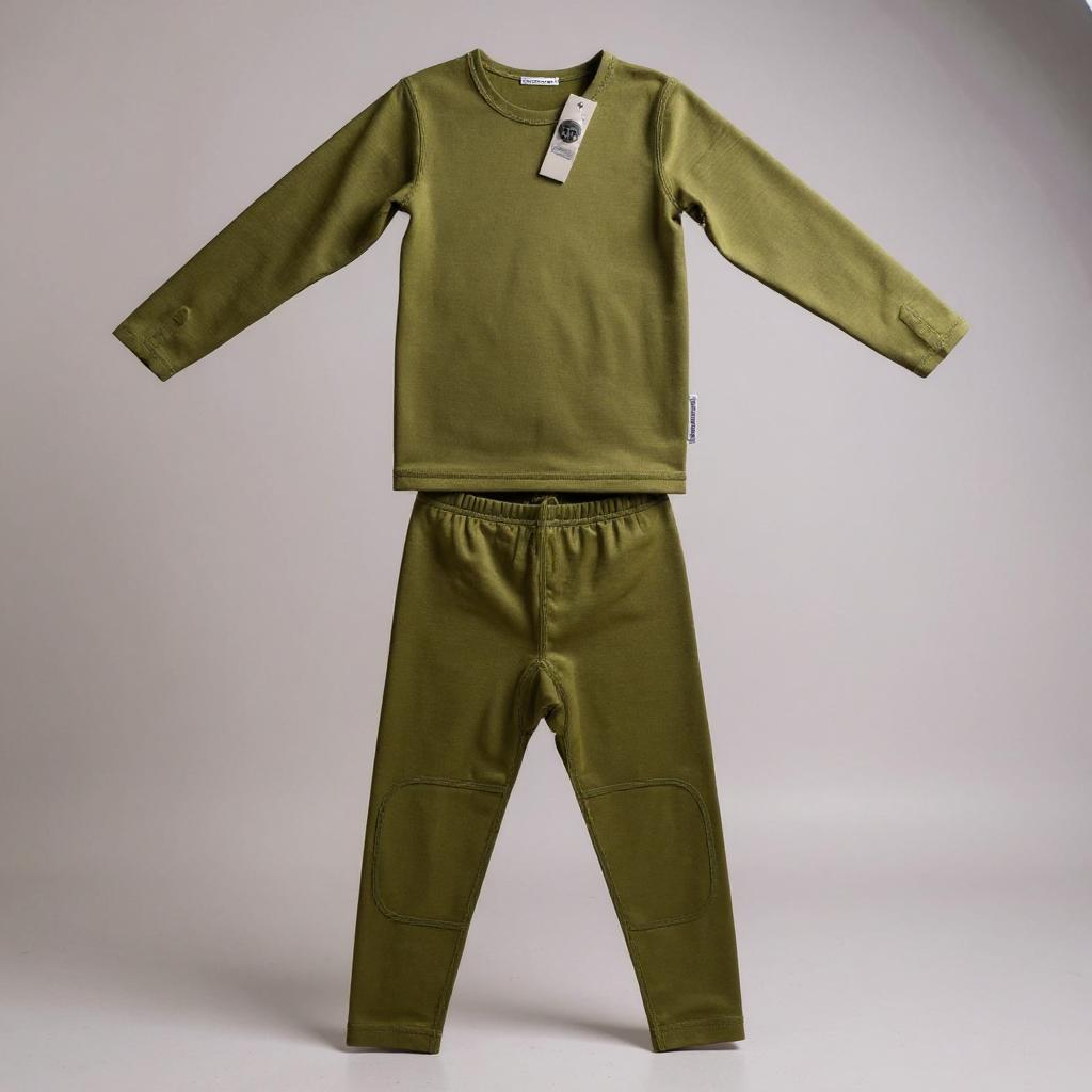 Keep the Littles Wild Premium Kids 100% Merino Wool Baselayer - Ultra-Soft thermal Underlayer - Sage | Playroom Avenue