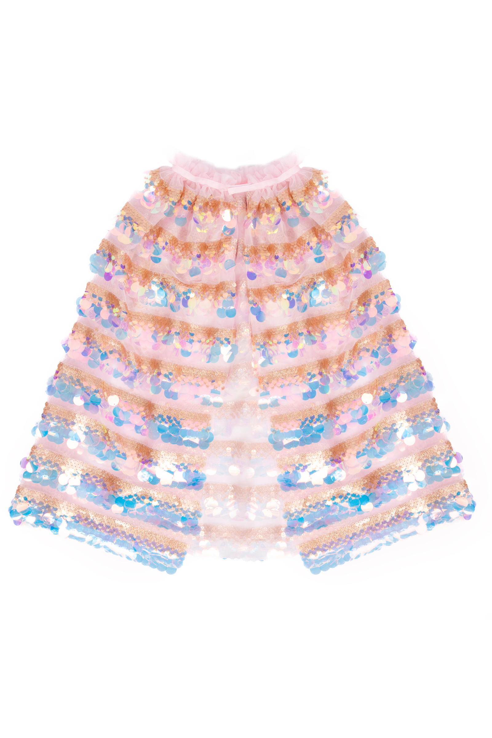 Great Pretenders The 5th Avenue Paillette Cape Size 4-6 Gold Light Pink | Playroom Avenue