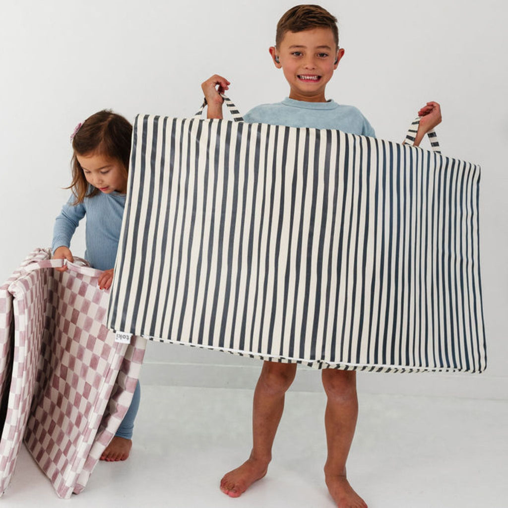 Toki Kids Bold Stripe Vegan Leather Mat | Playroom Avenue