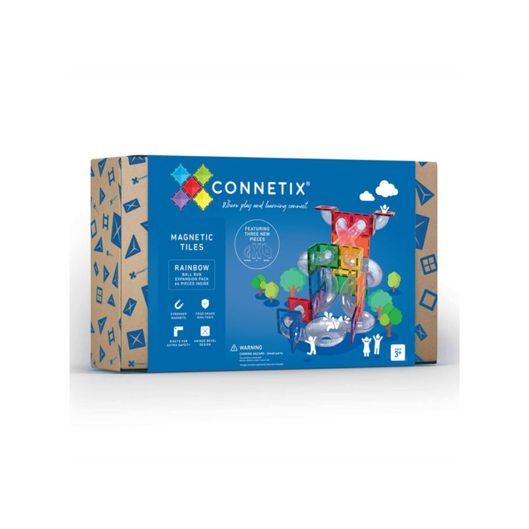 Connetix Magnetic Tiles | Rainbow Ball Run Expansion (66 pcs) | Playroom Avenue