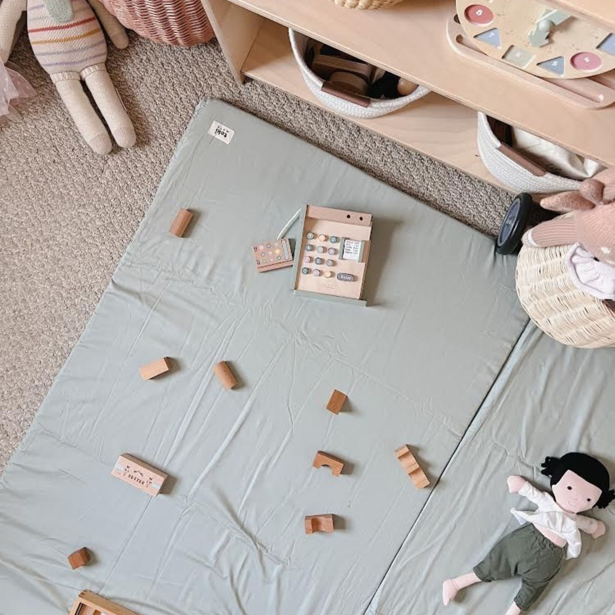 Toki Kids Sage + Breeze Organic Cotton Mat | Playroom Avenue