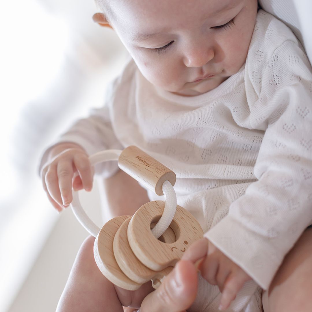 PlanToys Baby Key Rattle - Natural | Playroom Avenue