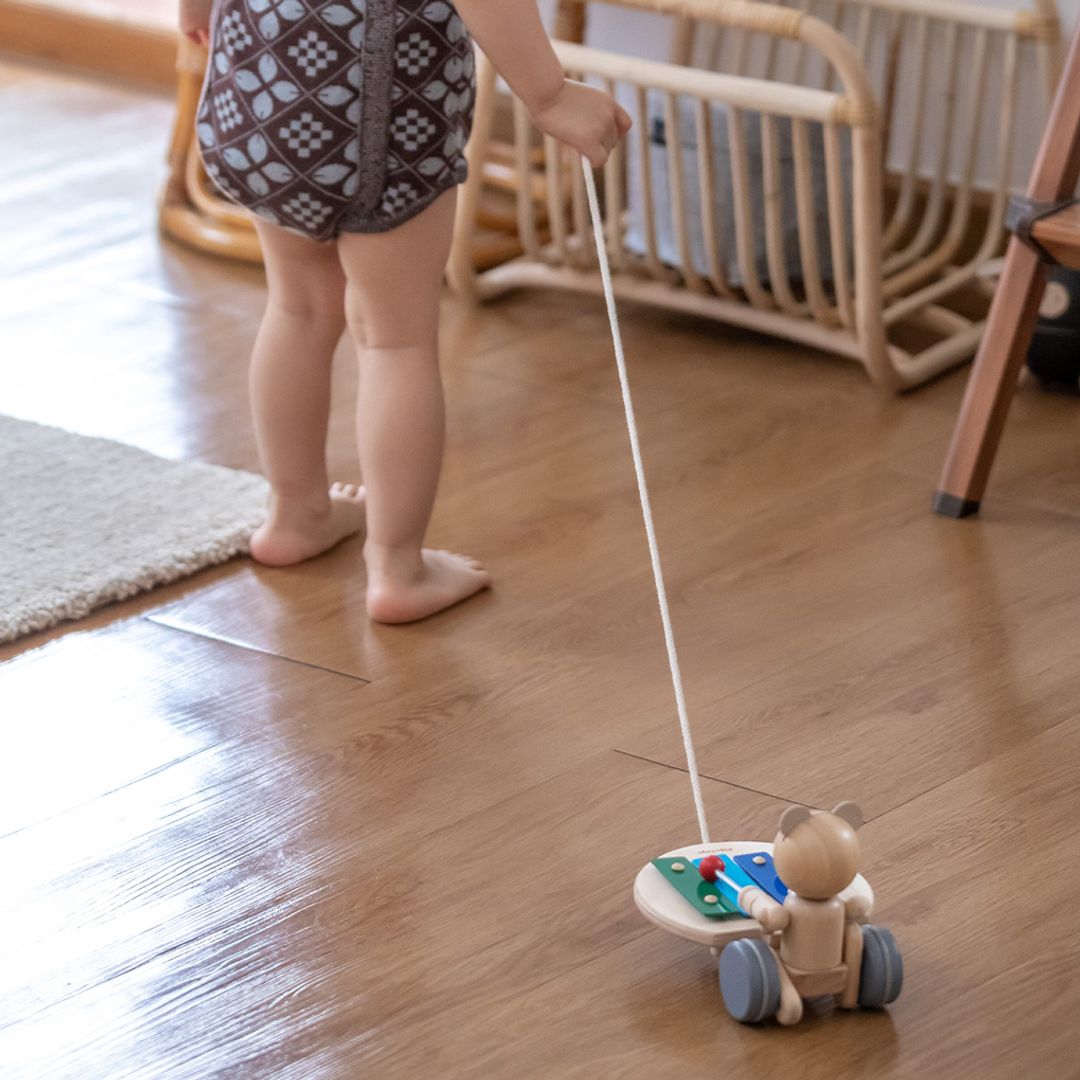 PlanToys Pull Along Musical Bear | Playroom Avenue