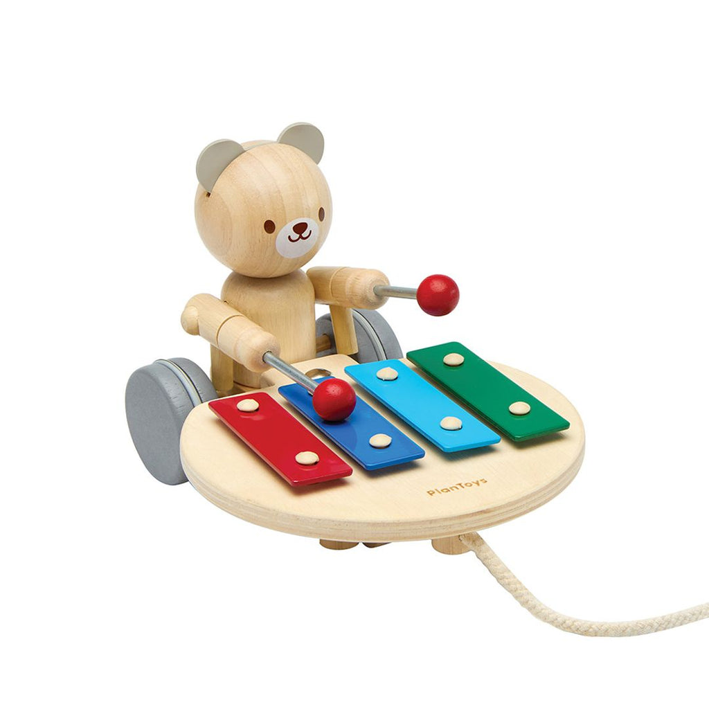 PlanToys Pull Along Musical Bear | Playroom Avenue