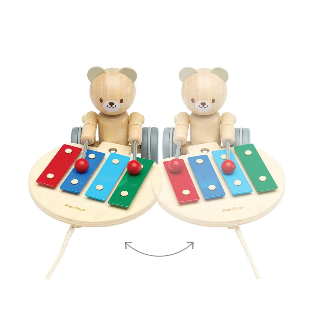 PlanToys Pull Along Musical Bear | Playroom Avenue