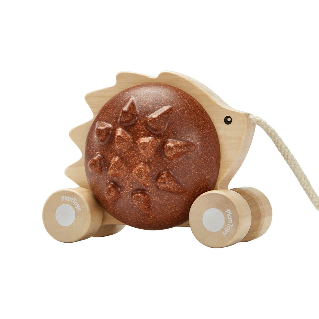 PlanToys Pull-Along Hedgehog - Brown | Playroom Avenue