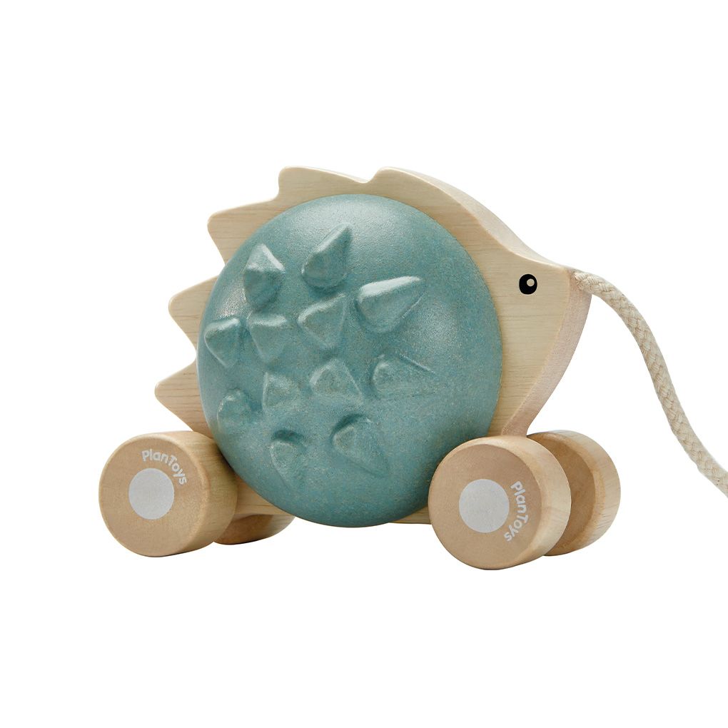 PlanToys Pull-Along Hedgehog - Blue | Playroom Avenue