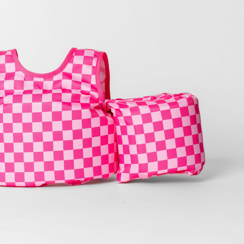 Dripfloats Pink Checkered Kids Float