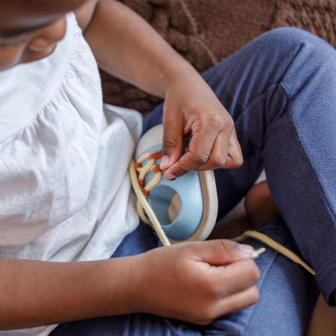 PlanToys Tie-Up Shoe - Orchard | Playroom Avenue