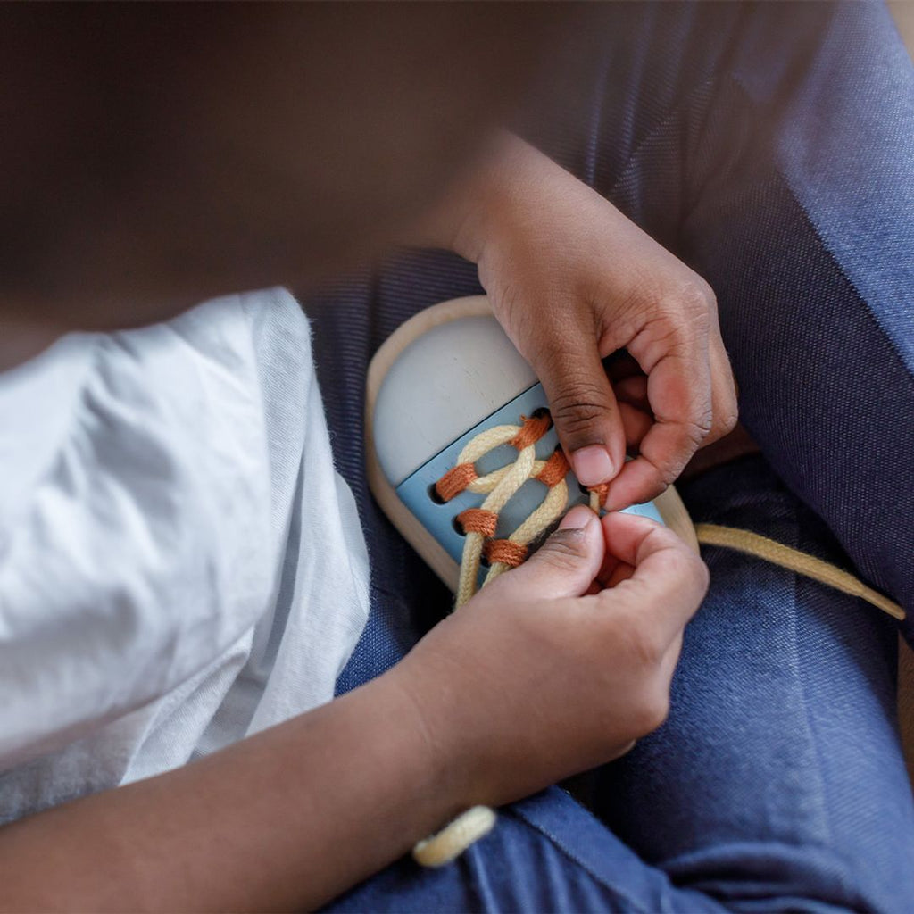 PlanToys Tie-Up Shoe - Orchard | Playroom Avenue