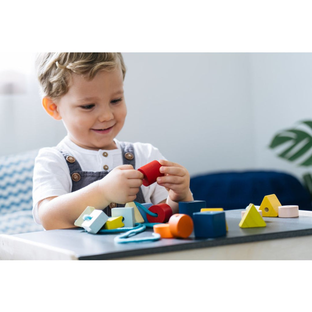 PlanToys Geo Lacing Beads - Unit Plus | Playroom Avenue