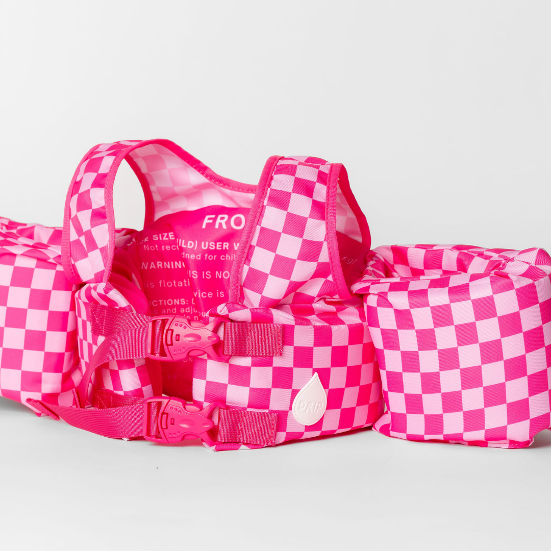 Dripfloats Pink Checkered Kids Float