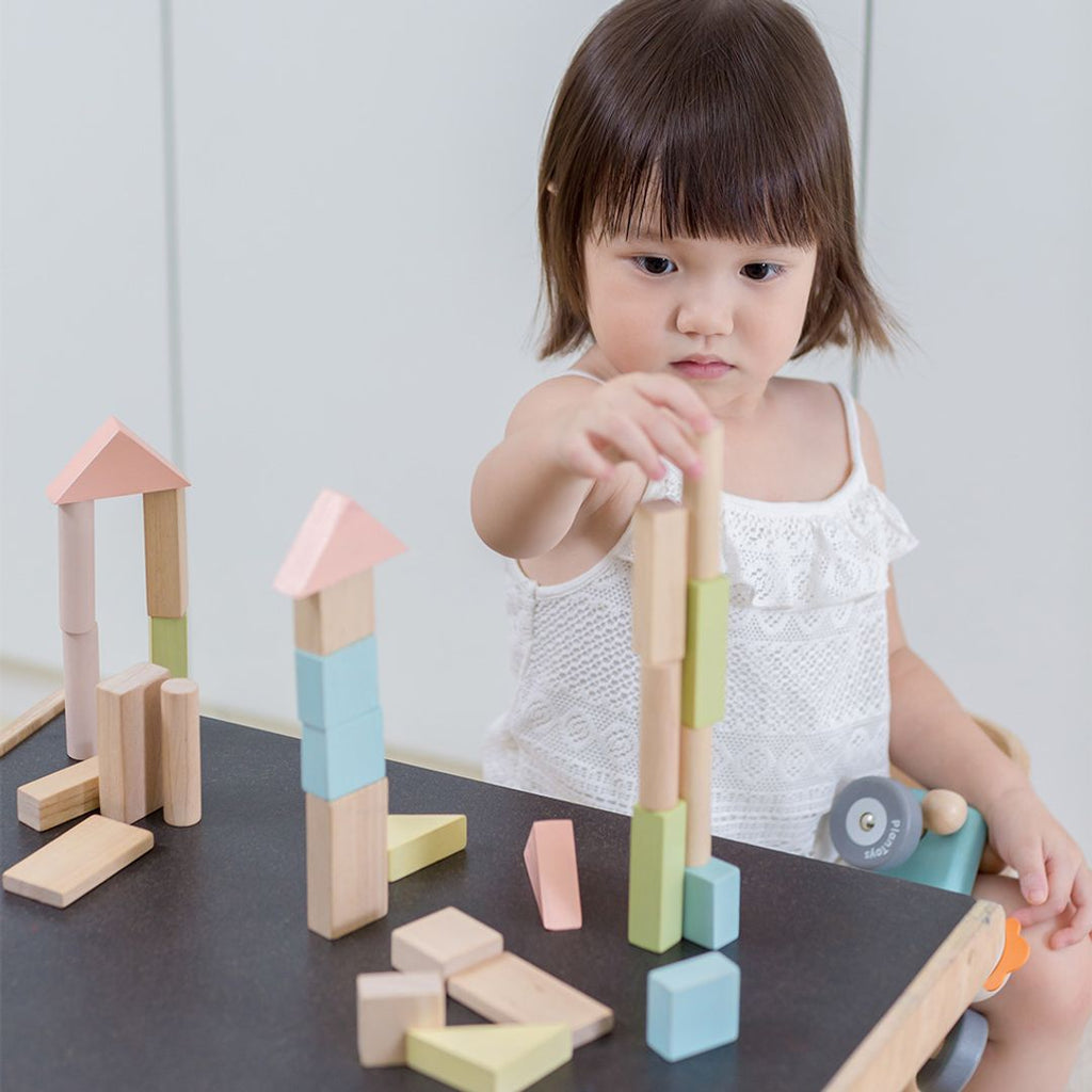 PlanToys 40-Piece Small Unit Blocks – Pastel Set | Playroom Avenue