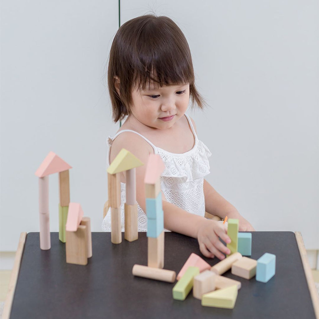PlanToys 40-Piece Small Unit Blocks – Pastel Set | Playroom Avenue