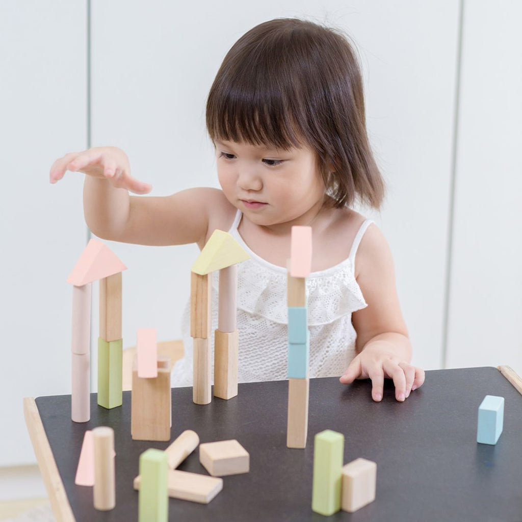 PlanToys 40-Piece Small Unit Blocks – Pastel Set | Playroom Avenue