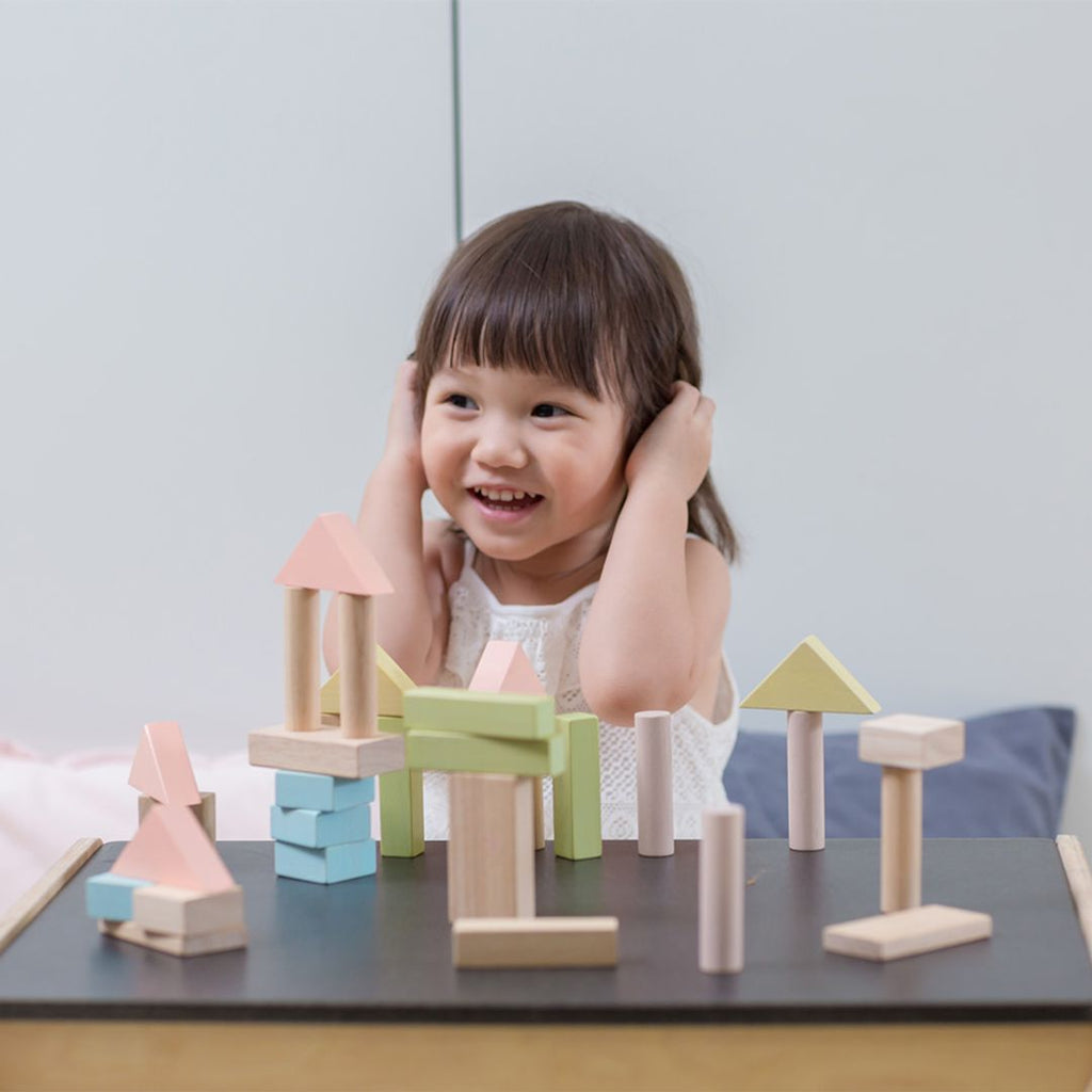 PlanToys 40-Piece Small Unit Blocks – Pastel Set | Playroom Avenue