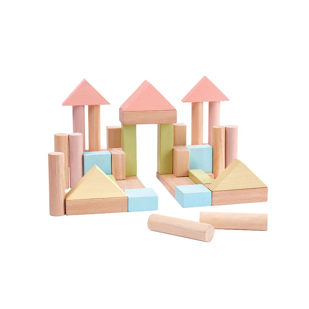 PlanToys 40-Piece Small Unit Blocks – Pastel Set | Playroom Avenue