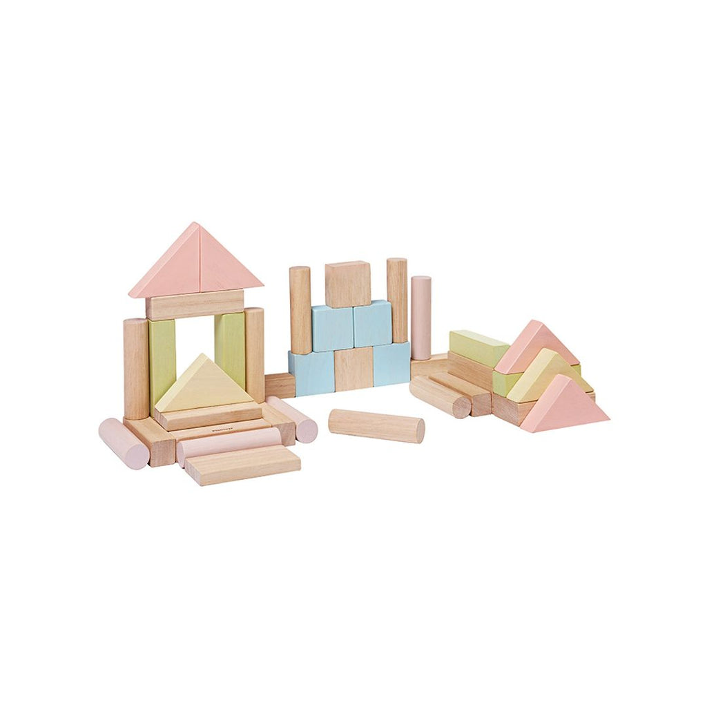 PlanToys 40-Piece Small Unit Blocks – Pastel Set | Playroom Avenue