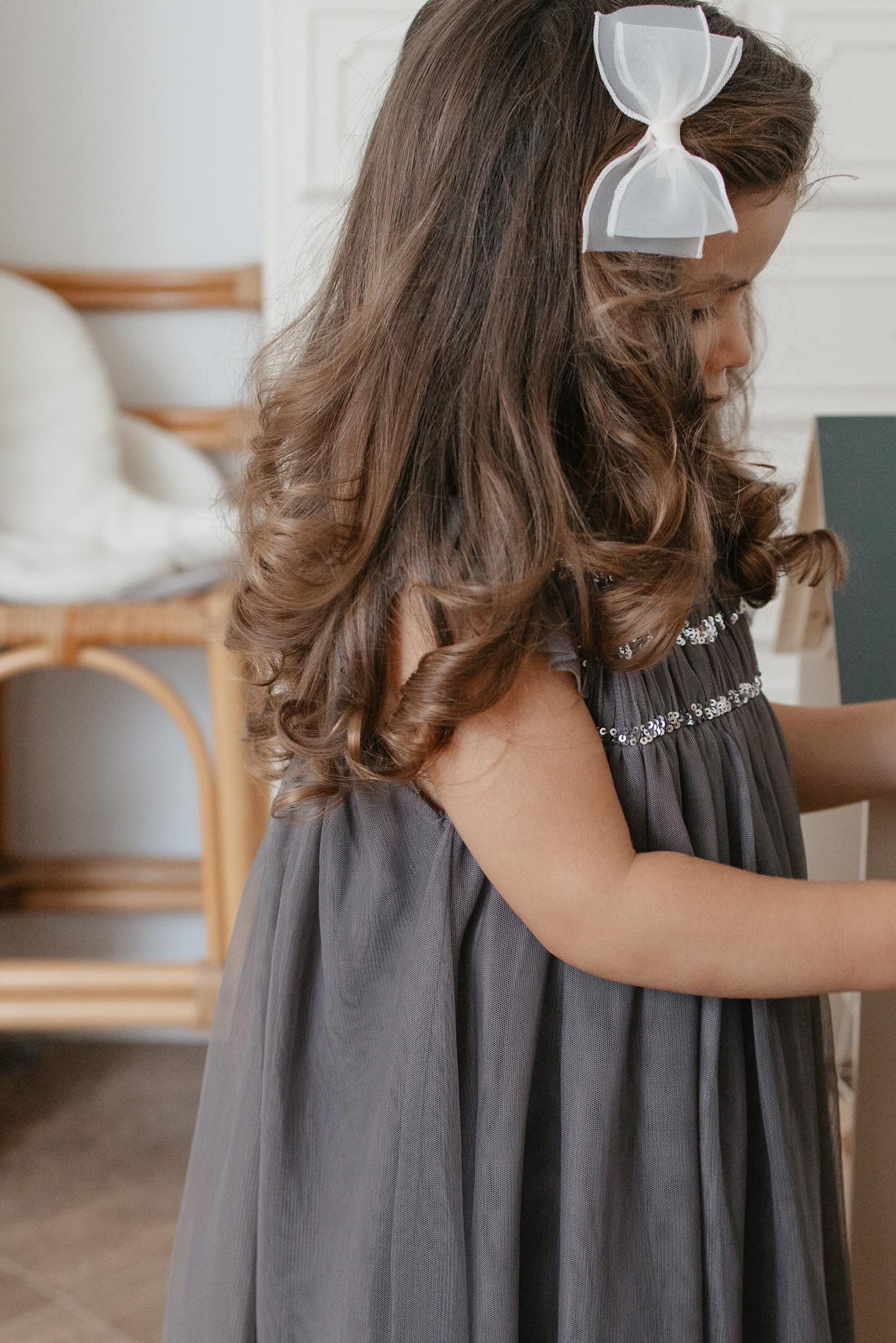 Le Petit Lapin | Cotton Tulle Dress | Sleet Gray | Playroom Avenue