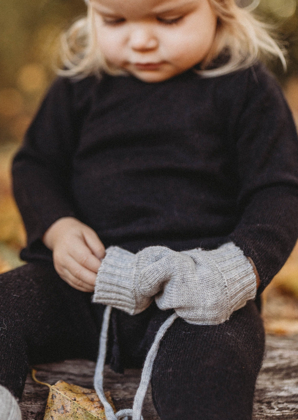 La Petit Lapin Cashmere & Merino Wool Gloves | Grey Merle | Playroom Avenue