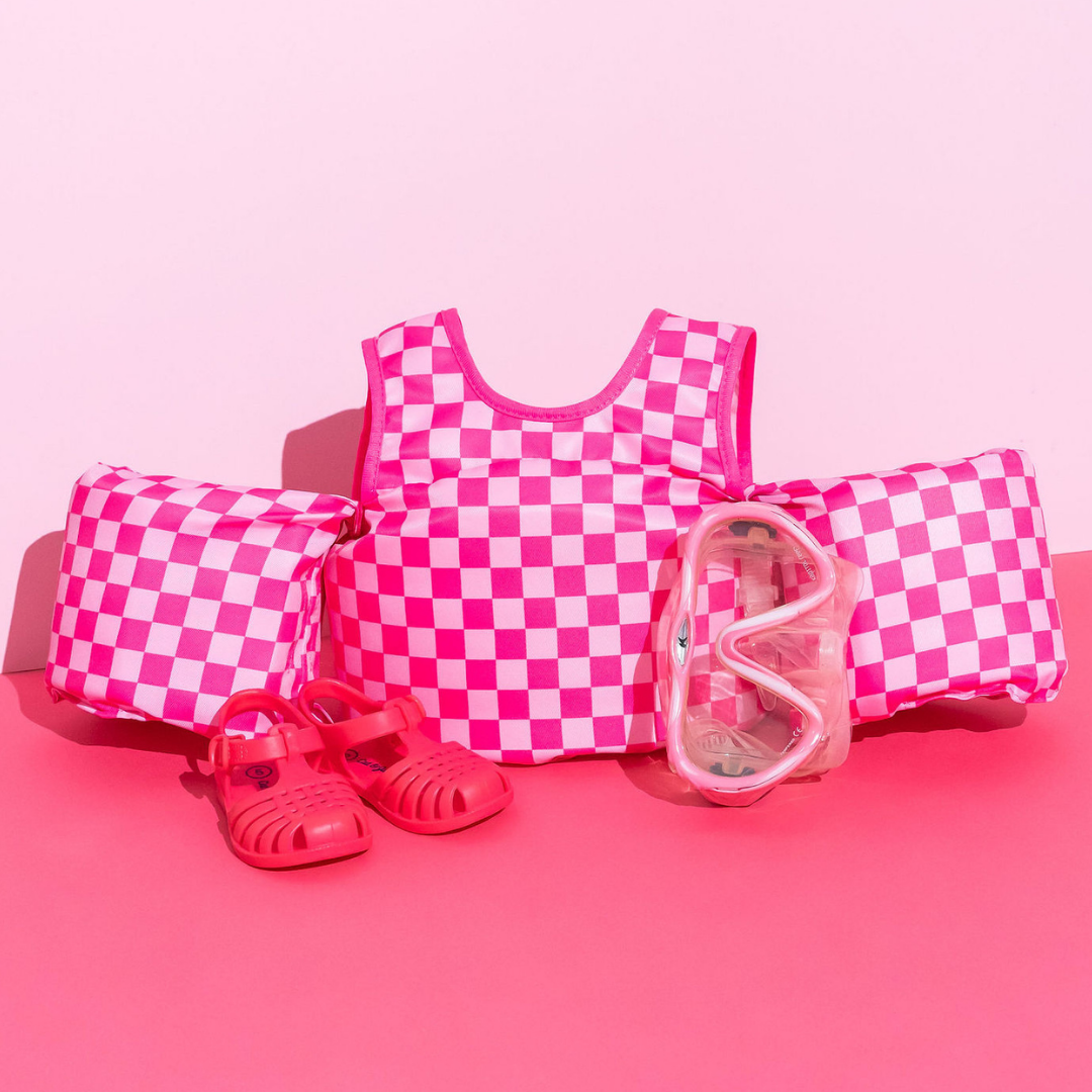 Dripfloats Pink Checkered Kids Float