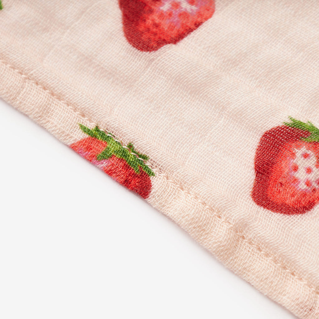 Milkbarn Strawberry Organic Cotton Burp Cloth | Playroom Avenue