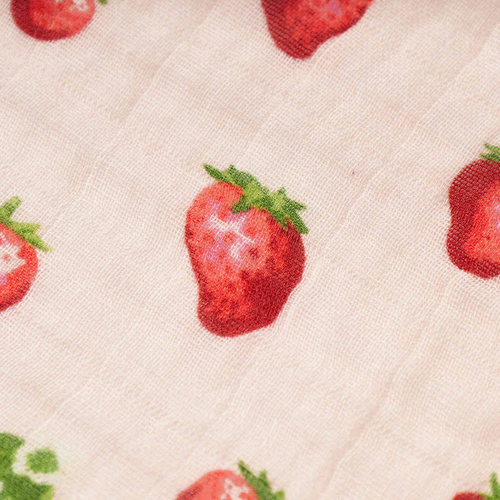 Milkbarn Strawberry Organic Cotton Burp Cloth | Playroom Avenue