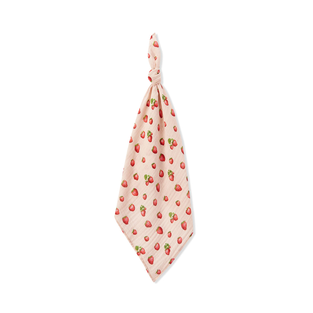 Milkbarn Strawberry Organic Cotton Burp Cloth | Playroom Avenue