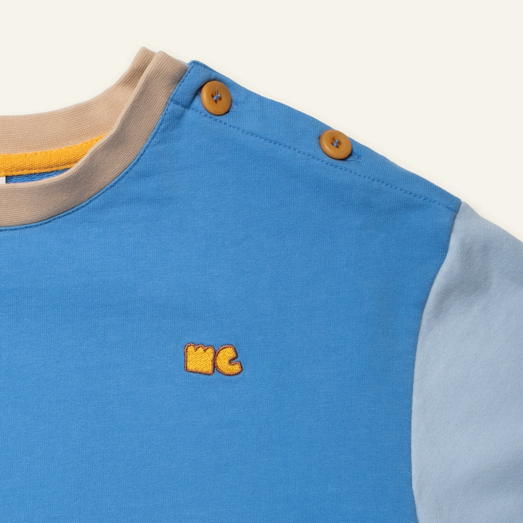 Mon Coeur Blue Colorblock Sweatshirt