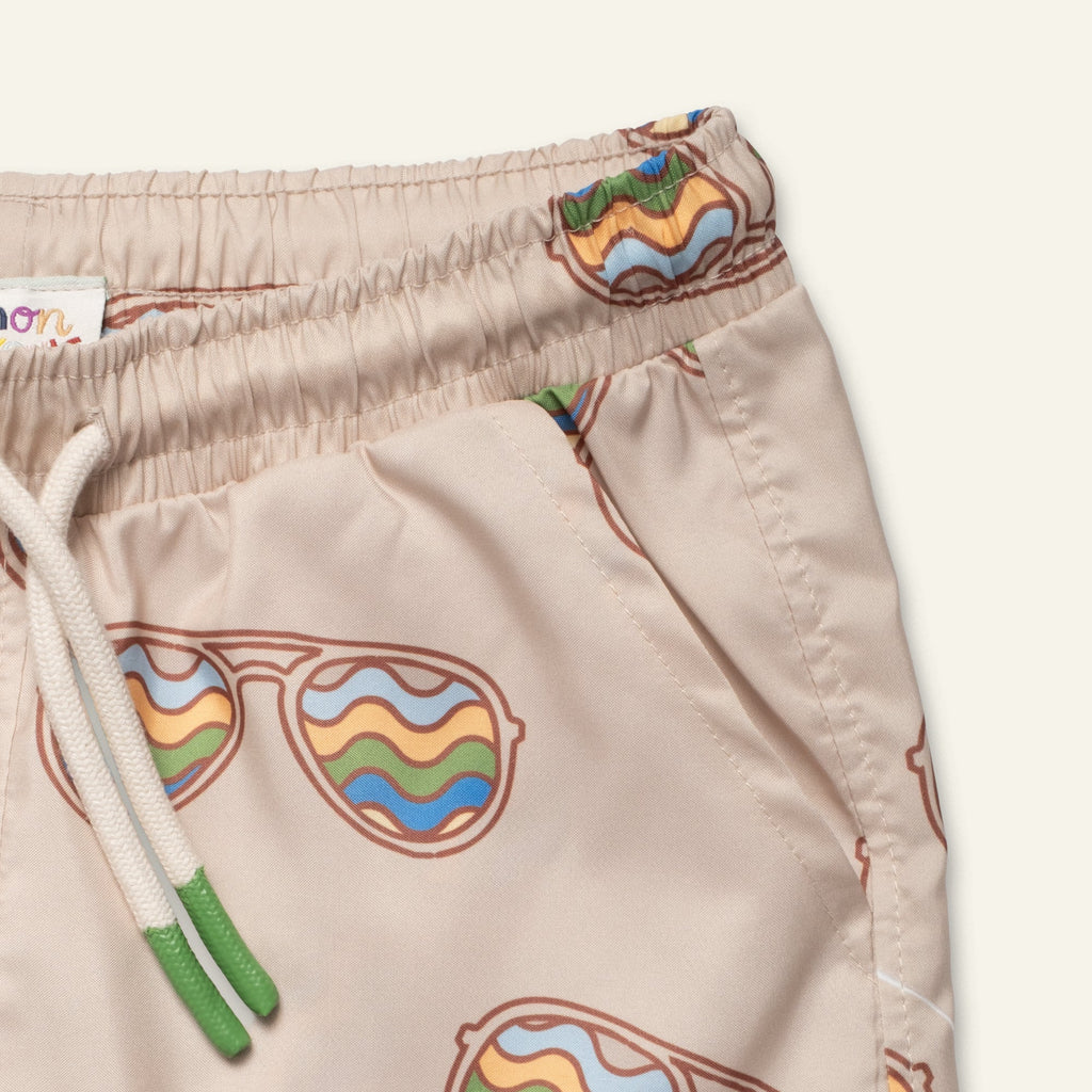 Mon Coeur Groovy Glasses Swim Trunk | Playroom Avenue