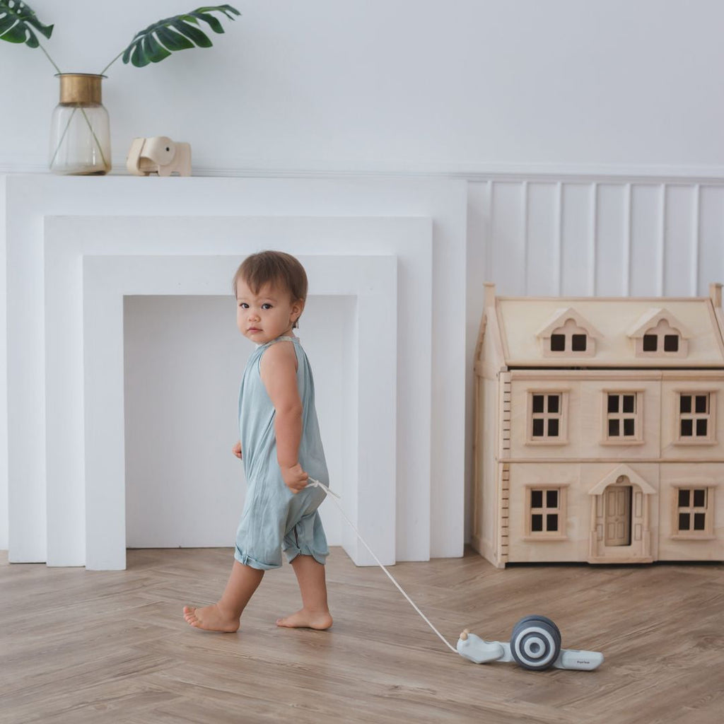 PlanToys Pull-Along Snail Mono | Playroom Avenue