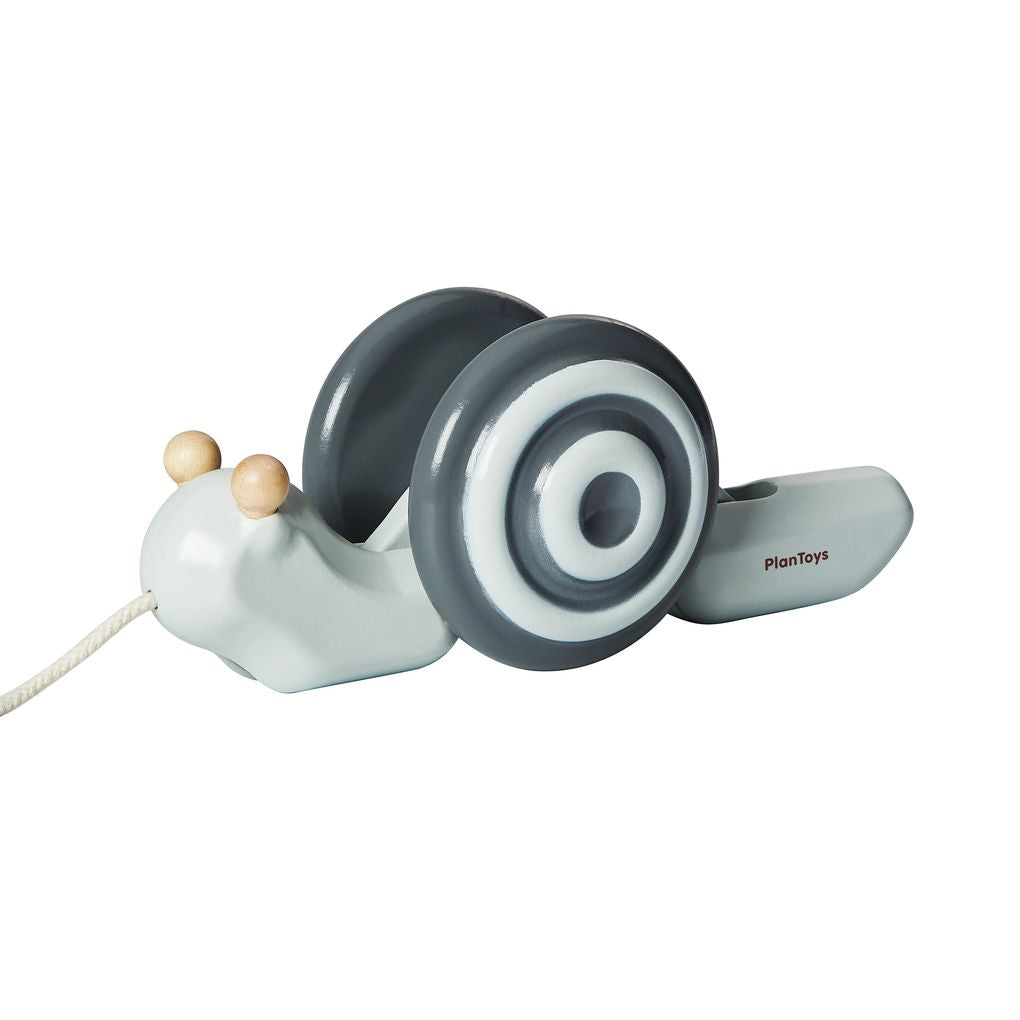 PlanToys Pull-Along Snail Mono | Playroom Avenue