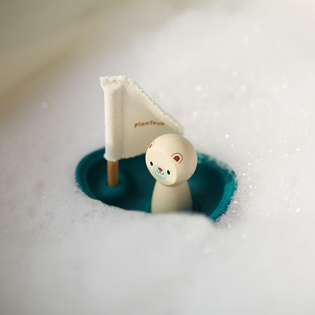 PlanToys Sailing Boat - Polar Bear | Playroom Avenue